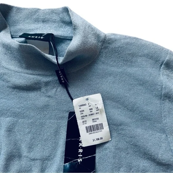 NWT Akris Silver Shimmer Silk Blend Lightweight Pullover - Picture 7 of 12